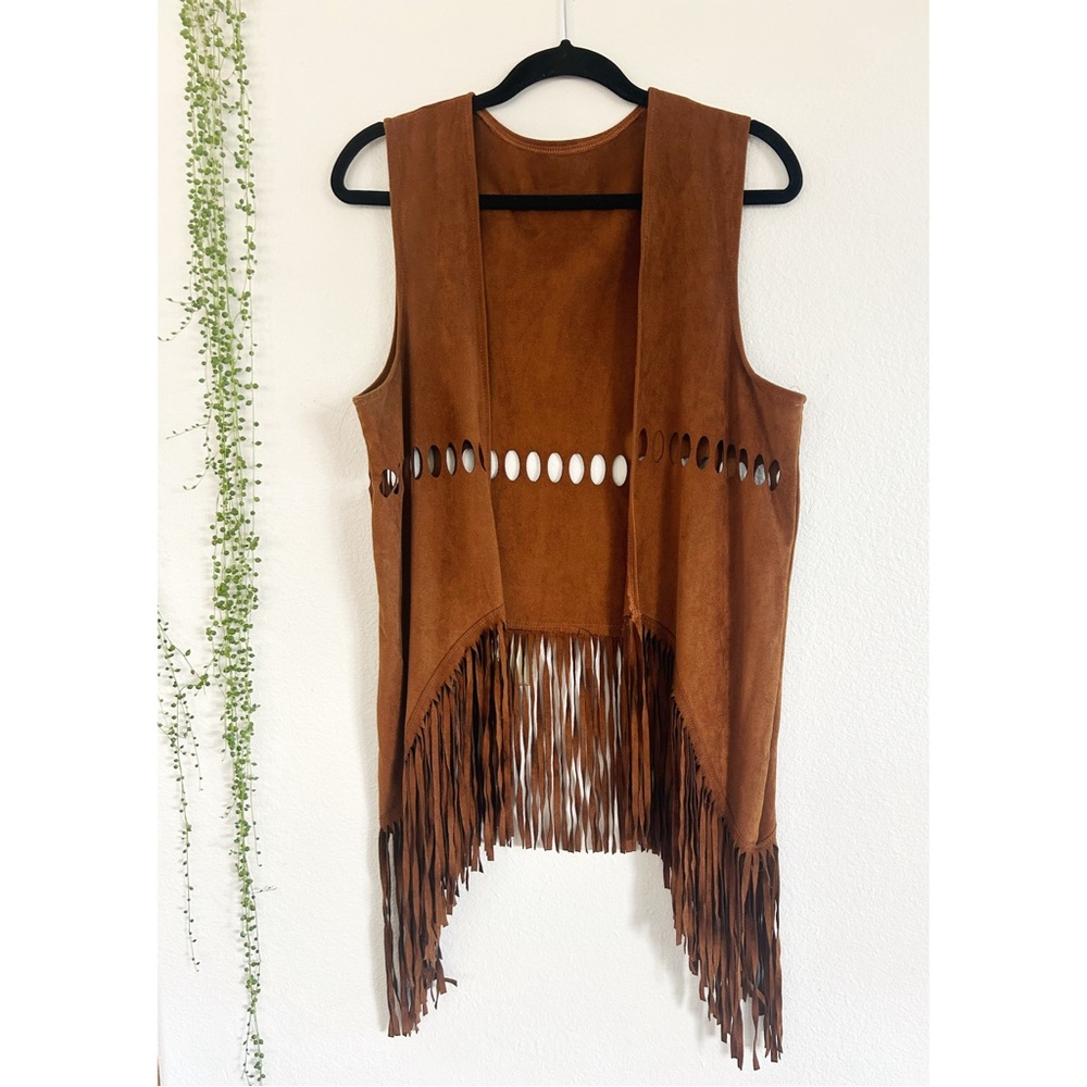 Suede Brown Fringe Festival Vest